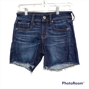 American Eagle Womens Dark Wash Midi Denim Shorts